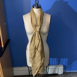 Tan Fringe  Scarf/Wrap OS No Tags